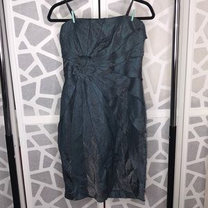 London Times Strapless Pleated Dress